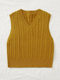 Fongt Sweaters Women's Knitted Vest Jumper V-Neck Vest Sweater Sleeveless Top