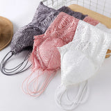 Hollow Out Bralette Solid Beauty Back Lace Underwear Sexy Vest Female Add pad Wireless Bra Seamless Lingerie