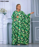 Fongt Print Caftan Abaya + Wide Leg Pants Sets African Clothes for Women 2023 Summer Maxi Dresses Casual 2 Piece Set Boubou Outfits 1215-1-Outfit