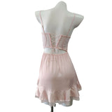 Fongt New Sexy Pajamas Women Summer Pure Desire Sling Skirt With Chest Cushion Ice Silk Satin Spring And Summer High-End Pajamas