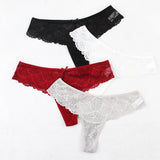 Sexy Women's Panties Thong Full Lace Panties Tanga Transparent Underpants G String Hollow Out Low-Rise Female