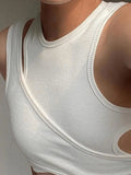 Ribbed Crop Tank Top Set-Outfit