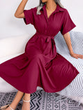 Wind Shooting Summer Casual Loose Solid Color T-Shirt Skirts Women's