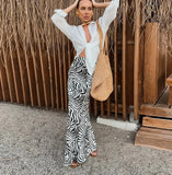 Satin Zebra Print Midi Skirt-Outfit