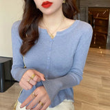 Fongt And Winter Knitwear With A Thin White Cardigan Coat With A Slim Long-Sleeved Sweater Jacket-Outfit