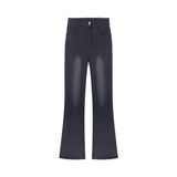 Fongt Black Jeans Female Autumn And Winter Hot Girl High Waist Show Thin Versatile Pants Retro Micro Horn Pants-Outfit