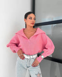 Fongt 2025 Explosion Lazy Loose Lantern Sleeves Lead Lady Short Sweater