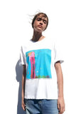 Fongt 2023 New Women's Round Collar Short Sleeve Contrast Color Print T-Shirt 5644156 910-Outfit