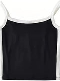 contrast colored cami top with