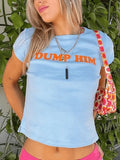 Letter Pattern Crop Top-Outfit