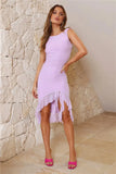 Mesh Ruffle Sleeveless Midi Dress-Outfit