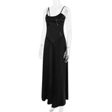 Satin Back Tie-Up Maxi Dress-Outfit