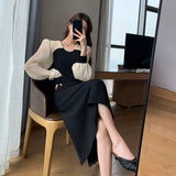 Dress Long-sleeved Hepburn Style Spring New Mid-length Skirt French Style