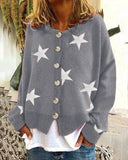 Fongt And Winter New Sweater Women's Cardigan Five-Pointed Star Single Breasted