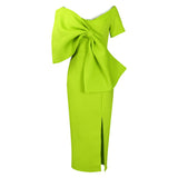 Fongt Party Dress Women's Sexy Big Bow Bow Open Dress Bag Hip Dress Dress