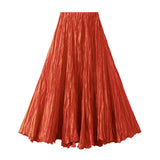 Fongt Spring New Sister Wind High-Level Feeling Hundred Folds Loose Thin Swing Skirt Leisure A Skirt 8081