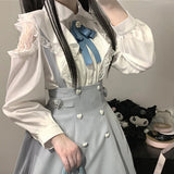Women Shirts Lolita Y2K Cute Japanese Style Blouse Elegant Long Sleeve Sweet Tops Casual Office Ladies Aesthetic Shirt-Outfit