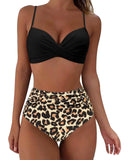 Fongt New Split High Waist Sexy Swimsuit Lady Small Chest Gathered Bikini