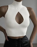 Fongt Spring And Summer Explosion Women's Sleeveless Hollow Repair Body Weaving Small