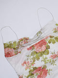 Backless Floral Mesh Mini Dress-Outfit