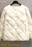 Short Cotton-padded Jacket Female Down Cotton Coat Autumn Winter Women Light Thin Quilted Lattice Parkas Casual Tops