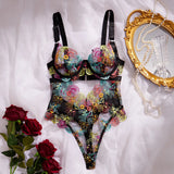 Color Embroidery Sexy French Lace Steel Ring Clause Plastic Waist Body