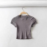 Fongt And Summer Short Thread Slim T-Shirt Women's Short-Sleeved Jacket-Outfit