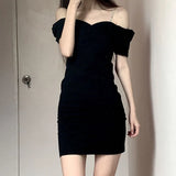 Fongt Style Temperament Package Hip Little Black Skirt French Style Sexy Pure Desire Wind Hot Girl Condole Belt Dress Dress-Outfit
