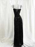 Formal Occasion Dresses Maxi Black Appliques Dresses for Dancing Parties Long Elegant and Beautiful Women Dress-Outfit