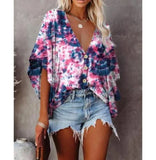 Tees Button V Neck Sexy Casual Befree Short Sleeve