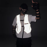 Tactical Function Style Colorful Reflective Vest With Multi-Pocket Vest Vest Jacket For Men And Women-Outfit