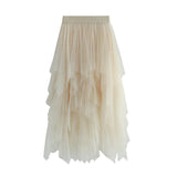 Fongt Mesh Dress Women's Long Mid-Term 2025 Spring New Yarn Skirt High-Waisted Thin Skirt 8063