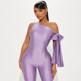 Fongt Women's Summer New One-Shoulder Sexy Kinestic Asymmetrical Tight