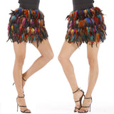 Costume Jazz Dance Luxury Peacock Feather Skirt Stage Dress Irregular Skirt-Outfit