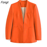 Spring Women's Solid Color Slim Simple Leisure Suit Coat Chic and Elegant Woman Jacket Women's Blazer Tailoring Blazer