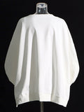 Simple Casual Style 2025 New Solid Color Round Collar Lantern Sleeve Cape Style High-End Sense Dress Women
