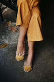 Print Tassels Flat Mules 1028-1-Outfit