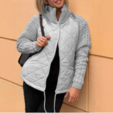 Fongt 2025 New Fashion Zip Long Sleeve Collar Women's Cotton Jacket