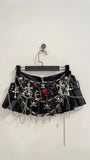 Black Micro Pleated Cross Chain Skirt-Outfit