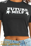 Women Goth Clothes y2k Crop Tops Summer 2023 T shirts Grunge 2000s Trashy Aesthetic Short Sleeve Tees Young Girls