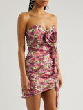High-End Women's Clothing Sexy Off-Shoulder Tective Floral Dress Temperament Floral Dress Dress Dress Dress