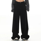 Vintage Black Straight Baggy Boyfriend Jeans-Outfit