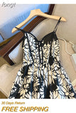 Women Summer Sexy Backless V-Neck Floral Print Suspender Dresses Vestido 2023 Spring French Vintage Party Dresses Female