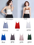 Summer Solid Sleeveless Crop Casual Camis Tank Tops Ladies V-Neck Female Vest Women Imitation Silk