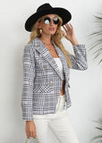 Women's Wear Station Autumn And Winter Plaid Button Collar Long Sleeve Coat-Outfit