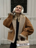 Fongt Autumn And Winter Women's Retro Fur Coat Collar Loose Fur Coat Women B88747
