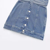 Fongt Women's Summer 2024 New Denim Mini Dress-Outfit
