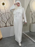 Fongt Women's Dubai Fashion Hollow Loose Dress Middle East Robe Long Autumn New New Autumn