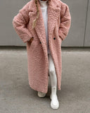 Fongt Autumn And Winter New Women's Temperament Commuting Coat Long-Sleeved Collar Plush Coat Woman
