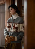 Reindeer Print Knitted Cardigan-Outfit